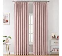 Vision Home Rideaux plissés entièrement occultants à Isolation Thermique avec Crochets et Languette arrière pour Chambre de Fille, Salon, 101,6 x 241,3 cm (l x L), Rose