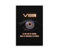 Vision Is The Art of Seeing - Art mural - Impression sur le thème des yeux - Poster inspirant - Impression sur toile mystique - Décoration murale moderne à suspendre - 50 x 75 cm