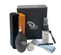 VISION MEDIA Kit de Nettoyage pour disques vinyles 7 pièces, Brosse en Microfibre de Nylon Velours Doux, Liquide nettoyant, Chiffon en Microfibre, souffleur d'air, Gel pour Stylet, Bros