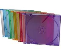 Vision Media Lot de 10 boîtiers CD fins coloris assortis tranche 5,2 mm