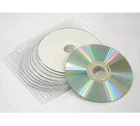 Vision Media® Lot de 10 CD-R vierges 52 x Diamant Argenté/blanc imprimables dans des pochettes en plastique