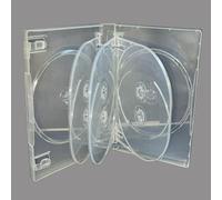 Vision Media® Lot de 5 boîtiers pour DVD 8 emplacements Transparent Tranche 27 mm