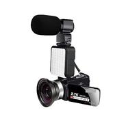 Vision Nocturne 2K Caméscope Zoom 16X Infrarouge Vlogging Caméra Vidéo 2.7K 30MP Enregistreur Numérique Portable Diffusion en Direct Prend Netteté Fluidité(with 32G SD Card,MIC Lens Light)