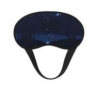 Vision nocturne bleu foncé. C'est un masque pour les yeux à bord noir. Le masque doux pour les yeux peut améliorer la qualité du sommeil et est adapté pour l'intérieur, l'extérieur et les voyages.
