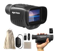 Vision Nocturne monoculaire, Lunettes de Vision Nocturne avec Zoom numérique 8X, Batterie Rechargeable intégrée de 2600 mAh et Carte SD de 32 Go, Accessoires de Chasse (Black)