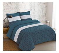 VISION - Parure de lit Basile - 100% coton - Housse de couette 260 x 240cm + 2 taies d'oreiller 65x65cm