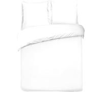 Vision Parure de Lit Réversible 100% Coton Lit Double - Blanc | 1 Housse de Couette (240x220 cm) + 2 Taies d'oreiller (65x65 cm) | 57 Fils/cm² | Doux, Résistant et Confortable | Certifié Oeko-Tex