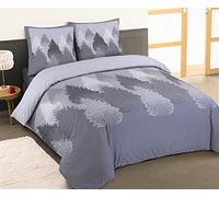 Vision - Parure Housse de Couette Flanelle Forêt - Housse de Couette 200x200cm avec 2 taies Assorties 65x65cm - 100% Coton Flanelle