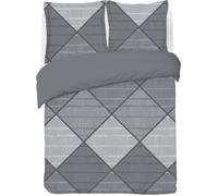 VISION - Parure housse de couette - Harold Gris 200x200cm - 100% coton