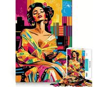 Vision Pop Art d'Adele Bloch-Bauer Puzzle de 1000 pièces pour Adultes Jeu de réflexion et de détente Design Original Collection (50x75cm)