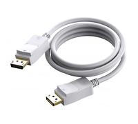 Vision TC-2MDP8K : Câble DisplayPort 1.2 2m, 7680x4320 (8K), Connecteurs Mâle-Mâle, Contacts Or, AWG 28, Blanc, Diamètre 7.3mm