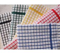 Vision Textiles Night Dreamz Lot de 12 torchons de cuisine en éponge doux, super absorbants et non pelucheux 100 % coton (40 x 60 cm, carreaux monochromes)