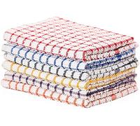 Vision Textiles Night Dreamz Lot de 12 torchons de cuisine en tissu éponge doux, super absorbants et non pelucheux 100 % coton Motif petits carreaux 35 x 60 cm