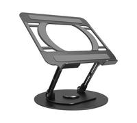 Vision VLM-TL Support Laptop/Livre Métal Gris, Plateau 258x225mm, Hauteur max 32cm, Rotation 360°, Bras 14cm, Pliable, Réglable, Surface Antidérapante