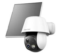 VISION WELL Caméra Surveillance WiFi Extérieure Solaire sans Fil 2K - PTZ 360° Dôme Motorisé IP65 Étanche, Vision Nocturne Couleur, Détection Humaine PIR, Sirène et Flash, Audio Bidirectionnel