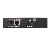 Visionary A/V Decoder, 4K UHD over IP cinema quality ultra-low latency visually lossless switch matrix routable, with built-in video wall functionality; POE