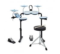 VISIONDRUM Batterie électronique compacte en treillis 7 pièces pour débutant(e) s avec accessoires, bleu