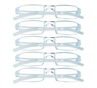 VisionGlobal 5 lunettes de lecture pour hommes et femmes, monture de lunettes carrée élégante(Clair,+1.25 Grossissement)