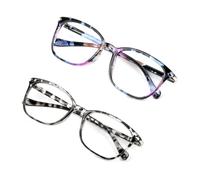 VisionGlobal lunettes de blocage de lumière bleue pour femmes/hommes, cadre carré élégant(+0.00)