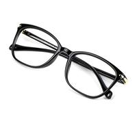 VisionGlobal lunettes de blocage de lumière bleue pour femmes/hommes, cadre carré élégant(noir, +0.00)