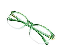 VisionGlobal lunettes de blocage de lumière bleue pour femmes/hommes, cadre carré élégant(Vert clair, +2.25)