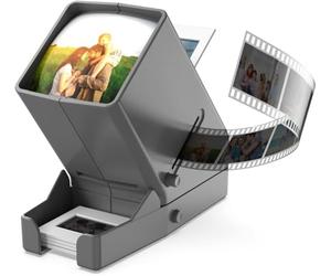 Visionneuse de diabète 35 mm, grossissement x 3 et Vision de Table éclairée par LED et Fonctionnement sur Piles - pour Diapositives de 35 mm et négatifs de Film Positif (4 Piles AA incluses dans la