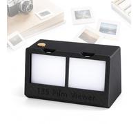 Visionneuse De Diapositives Portable À Éclairage LED avec 3 Niveaux De Luminosité, Alimentation USB Ou par Piles, 10 Clips pour Film 135 Et 10 Supports en Carton De 5 Cm.