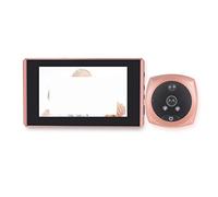 Visionneuse de porte vidéo judas caméra détection de mouvement moniteur anneau numérique sonnette vidéo-oeil sécurité enregistrement vocal(Metallic)