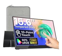 VisionOwl Moniteur Portable Écran Tactile 15,6" 1080P 89% sRGB Écran Tactile 10 Points avec Verre Trempé USB-C HDMI Moniteur de Voyage pour Ordinateur Portable MacBook PC PS5, avec Trou VESA, Support