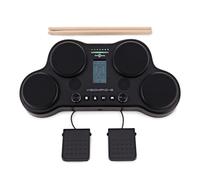 VISIONPAD-6 Batterie Électronique Portable 4 Pads, 2 Pédales par Gear4music | Pour Débutants, Pads Sensibles à la Vélocité, Ptédales Kick et Hi-Hat, 25 Rythmez, Sortie Casque pour Pratique Silencieuse