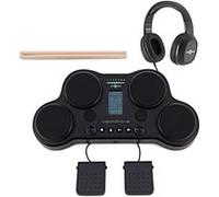 VISIONPAD-6 Batterie Electronique Portable - Batterie Electrique 4 Pads + 2 Pédales et Casque - Noir Noir