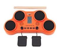 VISIONPAD-6 Batterie Electronique Portable - Batterie Electrique 4 Pads + 2 Pédales - Orange Orange