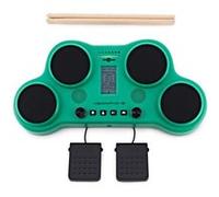 VISIONPAD-6 Batterie Electronique Portable - Batterie Electrique 4 Pads + 2 Pédales - Vert Vert