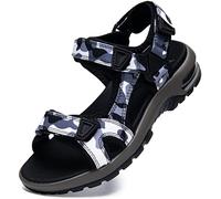 visionreast Sandales Garçon Sport Coussin d'Air Sandales de Plage Bout Ouvert Antidérapante Chaussure de Piscine d'Été pour Enfant Camouflage Gris 28