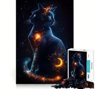 Visions d'un Chat Cosmique Puzzle de 1000 pièces Entraînement cérébral Amusant Emboîtement précis sans espaces Activité de Partage pour Les Proches (50x75cm)