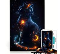Visions d'un Chat Cosmique Puzzle de 1000 pièces pour Adultes Jeu de logique Découpe de précision Bords Lisses pour Les réunions de Famille (38x26cm)