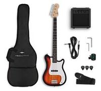 VISIONSTRING Kit Guitare Basse 4 Cordes - Pack Basse Electrique Complet avec Ampli 10W et Accessoires pour Débutants - Sunburst Sunburst