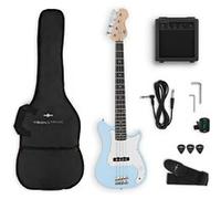 VISIONSTRING Kit Guitare Basse Electrique 3/4 pour Enfants avec Ampli 10W et Accessoires - Pack Complet Bleu Bleu
