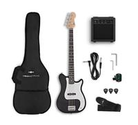 VISIONSTRING Kit Guitare Basse Electrique 3/4 pour Enfants avec Ampli 10W et Accessoires - Pack Complet Noir