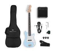 VISIONSTRING Kit Guitare Basse Electrique 3/4 pour Enfants avec Ampli 10W et Accessoires - Pack Complet Bleu