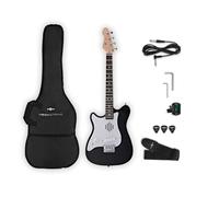VISIONSTRING Mini Guitare Électrique Gaucher 1/2 avec Haut-Parleur, Noir