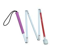 VISIONU Canne Blanche Pliante en Aluminium 5 Sections avec Boule Tournante à roulement (140cm(55 inch)-Rose poignée)