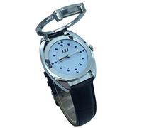 VISIONU Montre Tactile Braille pour Les Personnes Aveugles ou Les Personnes Âgées-Cadran Blue, Bracelet Cuir