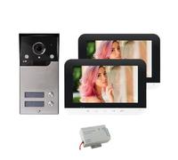 Visiophone avec Écran De 7 Pouces, Système D'interphone Vidéo for 2/3/4 Appartements/familles, Sonnette Grand Angle, Caméra Étanche, Contrôle D'accès(V70MG-MAS-2)