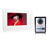 Visiophone Connecté Kit Interphone Vidéo Filaire avec écran Couleur 7"" Portier Vidéo pour Une Famille Platine de Rue Sonnette de