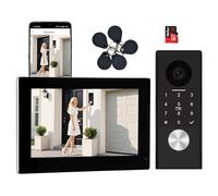 Visiophone Filaire 2 Fils, Sonnette avec caméra, caméra Full HD, Interphone Vidéo Prend en Charge Le Mot de Passe, écran Tactile Couleur 7" et Audio bidirectionnel, Tuya app, détection de Mouvement