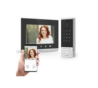EXTEL Code Connect, Visiophone Filaire Connecté WiFi, Interphone Vidéo 2 Fils, Écran Tactile 7 Pouces, Digicode Intégré sur Platine de Rue, Clavier à Code, Contrôle Portail et Gâche Électrique, Gris