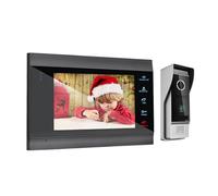 Visiophone Intelligent 1080P, Système D'interphone Vidéo sans Fil, Wi-FI, IP, Sonnette Intelligente, 7 Pouces, avec Filaire, Application TUYA Audio Bidirectionnel(1M1D)