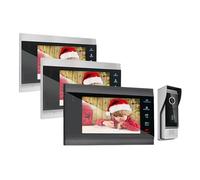 Visiophone Intelligent 1080P, Système D'interphone Vidéo sans Fil, Wi-FI, IP, Sonnette Vidéo Intelligente, 7 Pouces, avec Sonnette Filaire, Application TUYA(3M1D)