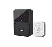 Visiophone Sans Fil, Caméra de sonnette vidéo Tuya caméra de sonnette sans fil avec carillon 1080P HD batterie Rechargeable bidirectionnelle(Black Color)